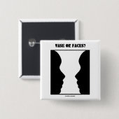 Vase oder Gesichter? (Optische Täuschung) Button (Vorne & Hinten)