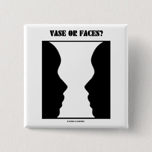 Vase oder Gesichter? (Optische Täuschung) Button (Vorderseite)