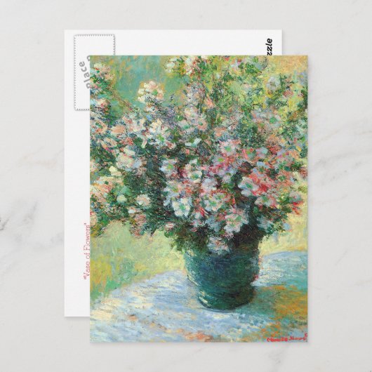 Vase of Blume Fine Art von Claude Monet Postkarte (Vorne/Hinten)