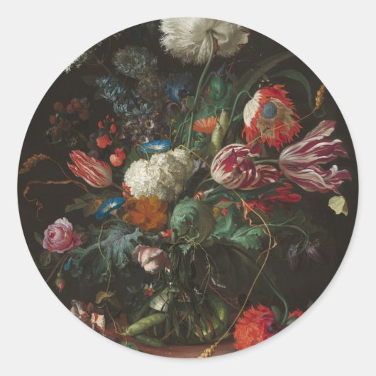 Vase of Blume - Jan Davidsz. de Heem Runder Aufkleber (Vorderseite)