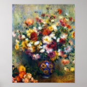 Vase of Chrysanthemas Fine Art von Renoir Poster (Vorne)