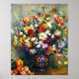 Vase of Chrysanthemas Fine Art von Renoir Poster