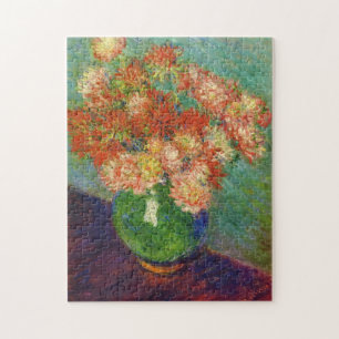 Vase of Chrysanthemums Monet Fine Art Puzzle