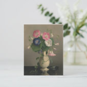 Vase of Morning Glories Postkarte (Stehend Vorderseite)