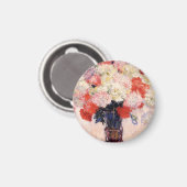 Vase Of Peonies By Claude Monet Magnet (Vorderseite/Rückseite)