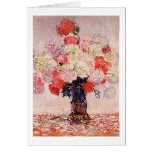 Vase of Peonies Claude Monet Note Card (Vorne)