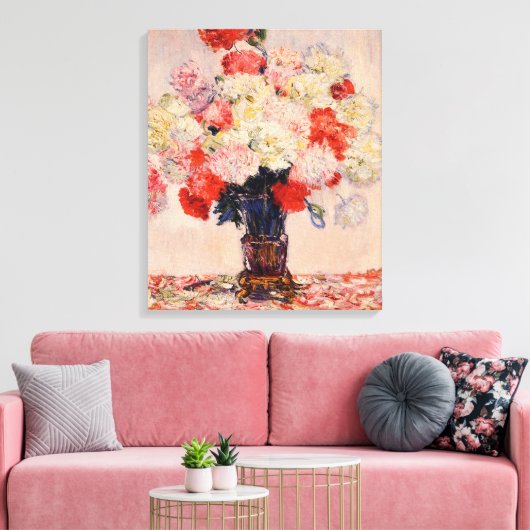 Vase of Peonies Monet Fine Art Leinwanddruck (Insitu (Wohnzimmer))