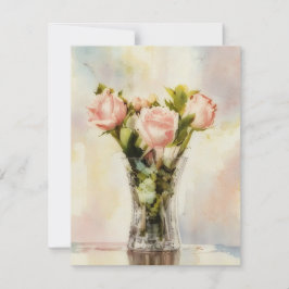Vase of Roses Art Note Card Set Mitteilungskarte