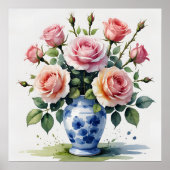 Vase Rose Poster | Maximale Wall Art (Vorne)