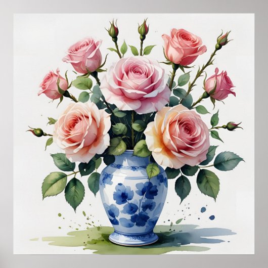 Vase Rose Poster | Maximale Wall Art (Vorne)