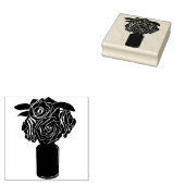 Vase schwarze Rose Original Silhouette noch Leben Gummistempel (Stempel)