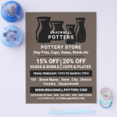 Vase-Silhouetten, Keramik-Store, Potter-Werbung Flyer (Einzeln)