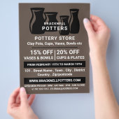 Vase-Silhouetten, Keramik-Store, Potter-Werbung Flyer (Hand)
