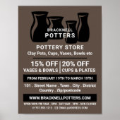 Vase-Silhouetten, Keramik-Store, Potter-Werbung Poster (Vorne)