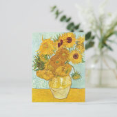 Vase Twelve Sunflowers Vincent van Gogh Postkarte (Stehend Vorderseite)