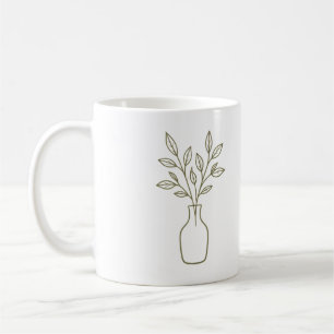 Vase und Blätter Tasse