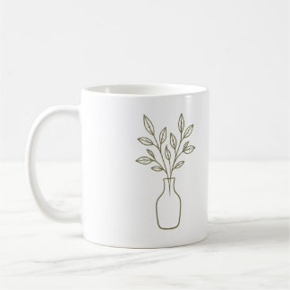 Vase und Blätter Tasse