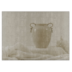 Vase und Damask noch lebendes Material Schneidebrett