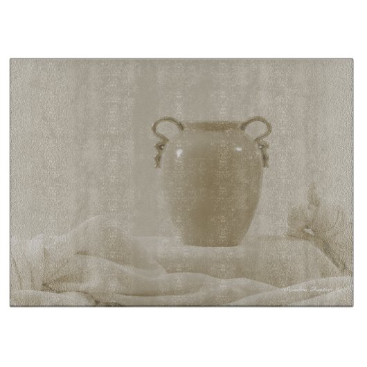Vase und Damask noch lebendes Material Schneidebrett (Vorderseite)