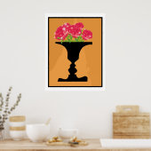 Vase und Gesichter Poster (Küche)