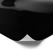 Vase und Peony Blume Schwarz-Weiß-Kunst Poster (Ecke)