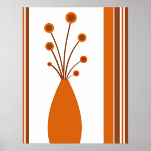 Vase und Streifen - Poster