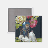 Vase und Tauben Magnet (Vorderseite/Rückseite)