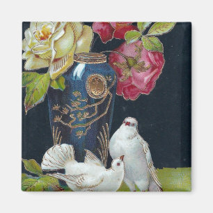Vase und Tauben Magnet