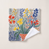 Vase und wild lebende Blume Badhandtuch Set (Waschlappen)