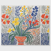 Vase und wilde Blumen Geschenkpapier (Flach)