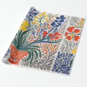 Vase und wilde Blumen Geschenkpapier (Ungerollt)