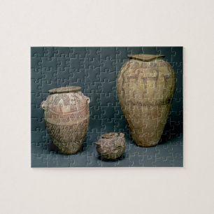 Vase verziert mit verschiedenen Friesen der Tiere Puzzle