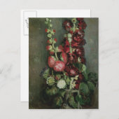 Vase Vincent van Goghs | Hollyhocks, 1886 Postkarte (Vorne/Hinten)