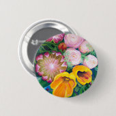 Vase von Blume — Proteas, Tulips und Rose Button (Vorne & Hinten)