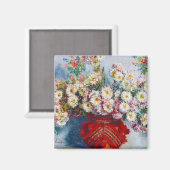 Vase von Chrysanthema Claude Monet Magnet (Vorderseite/Rückseite)