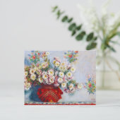 Vase von Chrysanthema Claude Monet Postkarte (Stehend Vorderseite)