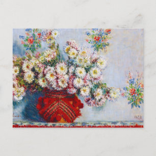 Vase von Chrysanthema Claude Monet Postkarte