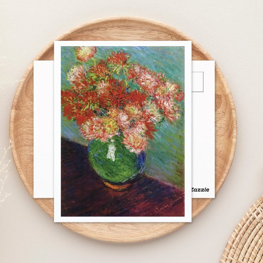 Vase von Chrysanthema Claude Monet Postkarte