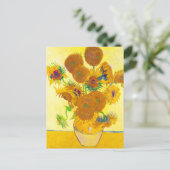 Vase von fünfzehn Sonnenblumen, Van Gogh Postkarte (Stehend Vorderseite)