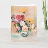 Vase von Rose und Dahlien, Renoir Karte (Vorderseite)