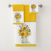 Vase von Sonnenblumen Badhandtuch Set (Insitu)