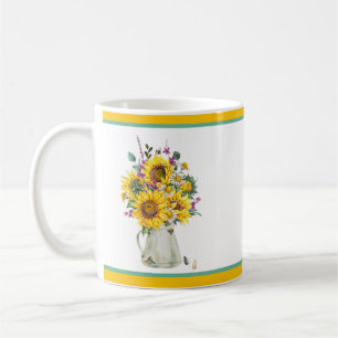 Vase von Sonnenblumen Kaffeetasse