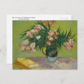 Vase w Oleanders & Books von Van Gogh Postcard Postkarte (Vorne/Hinten)