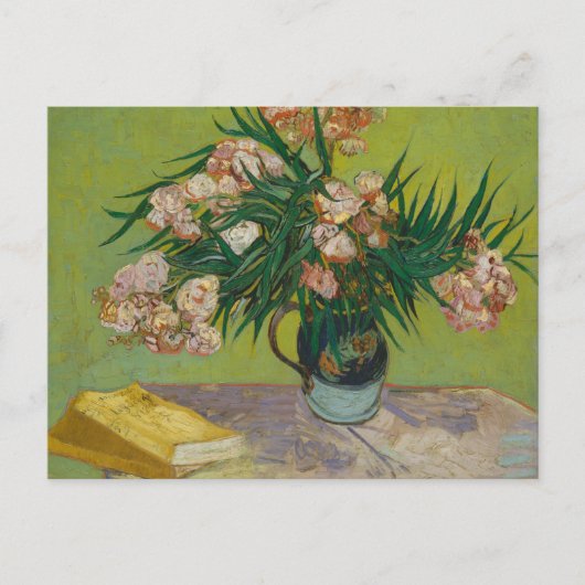 Vase w Oleanders & Books von Van Gogh Postcard Postkarte (Vorderseite)