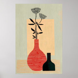 Vase Wandkunst-Druck im Stil der Mitte des 20. Jah Poster