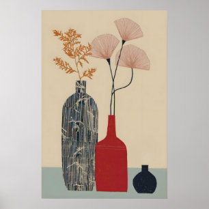 Vase Wandkunst im Stil der Mitte des Jahrhunderts Poster