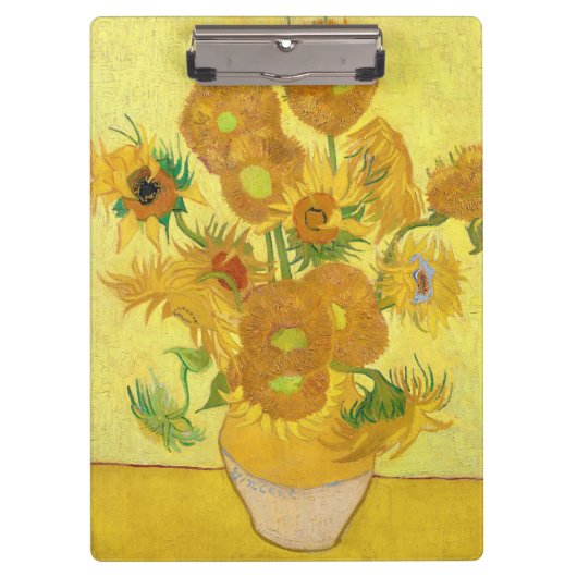 Vase with fifteen sunflowers by Vincent Van Gogh Klemmbrett (Vorderseite)