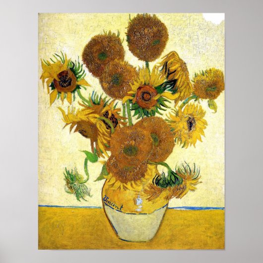 Vase With Fifteen Sunflowers By Vincent Van Gogh Poster (Vorne)