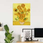 Vase with fifteen sunflowers by Vincent Van Gogh  Poster (Heimbüro)