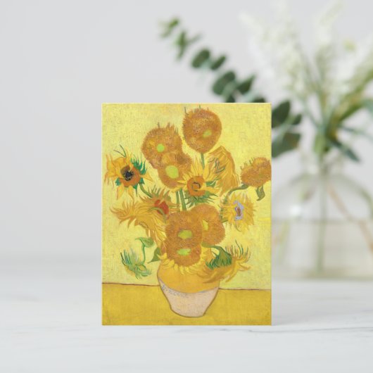 Vase with fifteen sunflowers by Vincent Van Gogh Postkarte (Stehend Vorderseite)